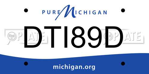 DTI89D Michigan License Plate