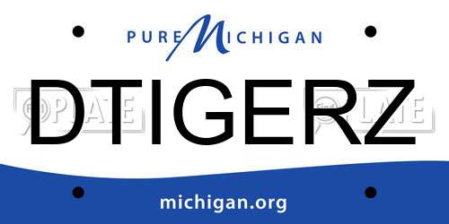 DTIGERZ Michigan License Plate