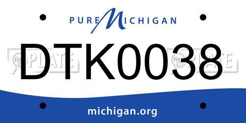 DTK0038 Michigan License Plate