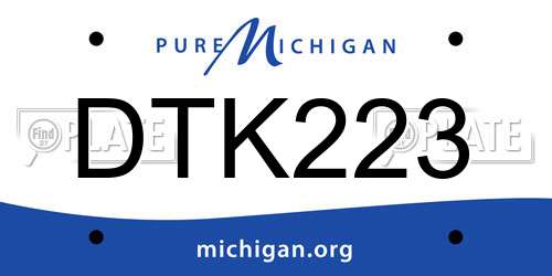 DTK223 Michigan License Plate