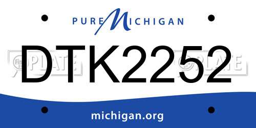 DTK2252 Michigan License Plate