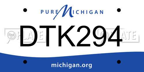 DTK294 Michigan License Plate