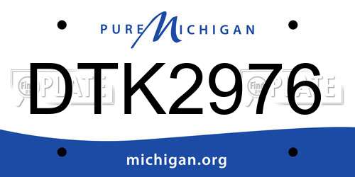 DTK2976 Michigan License Plate