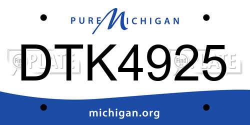 DTK4925 Michigan License Plate