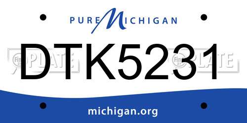 DTK5231 Michigan License Plate