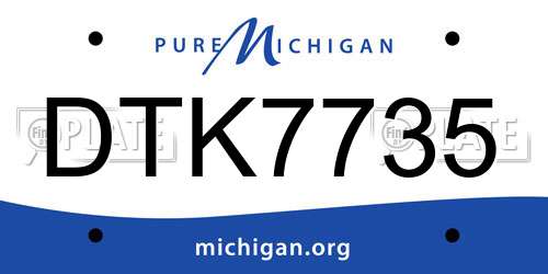 DTK7735 Michigan License Plate
