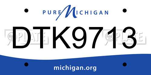 DTK9713 Michigan License Plate