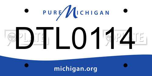 DTL0114 Michigan License Plate
