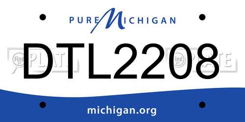 DTL2208 Michigan License Plate