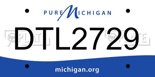 DTL2729 Michigan License Plate