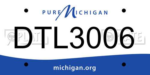 DTL3006 Michigan License Plate