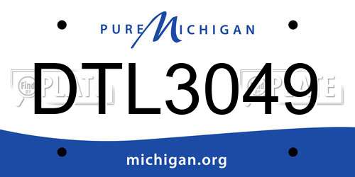 DTL3049 Michigan License Plate