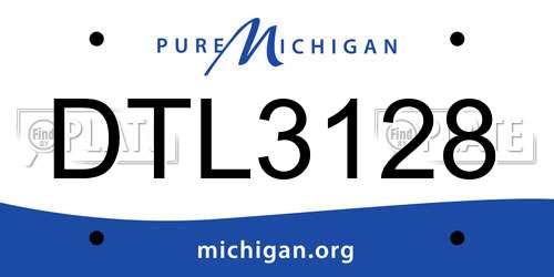 DTL3128 Michigan License Plate