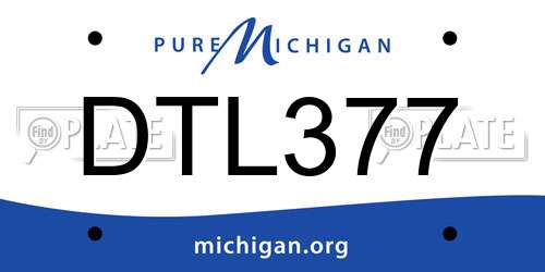 DTL377 Michigan License Plate
