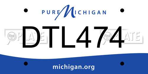 DTL474 Michigan License Plate