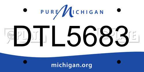 DTL5683 Michigan License Plate