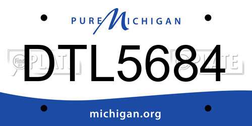 DTL5684 Michigan License Plate