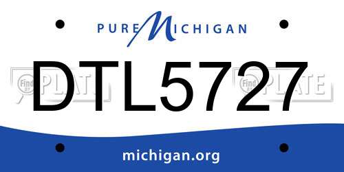 DTL5727 Michigan License Plate