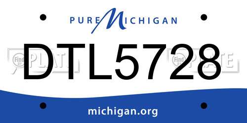 DTL5728 Michigan License Plate