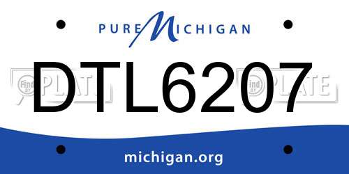 DTL6207 Michigan License Plate