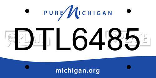 DTL6485 Michigan License Plate