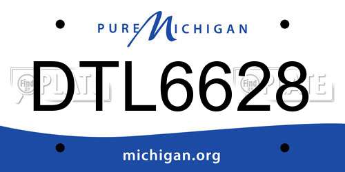 DTL6628 Michigan License Plate