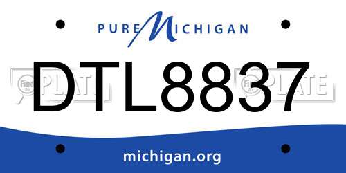 DTL8837 Michigan License Plate