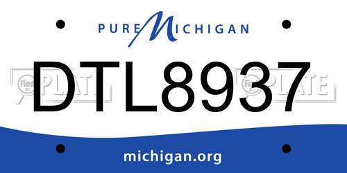 DTL8937 Michigan License Plate
