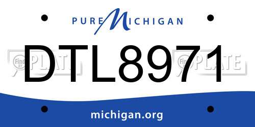 DTL8971 Michigan License Plate