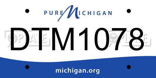 DTM1078 Michigan License Plate