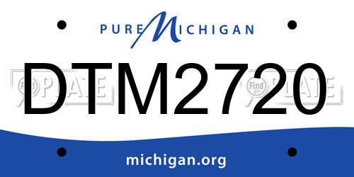 DTM2720 Michigan License Plate