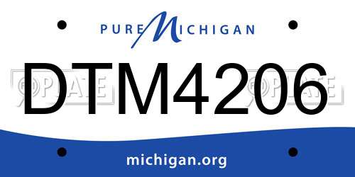 DTM4206 Michigan License Plate