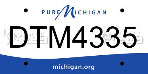 DTM4335 Michigan License Plate