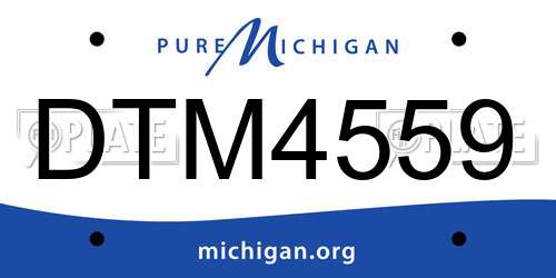 DTM4559 Michigan License Plate
