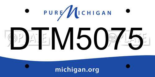 DTM5075 Michigan License Plate