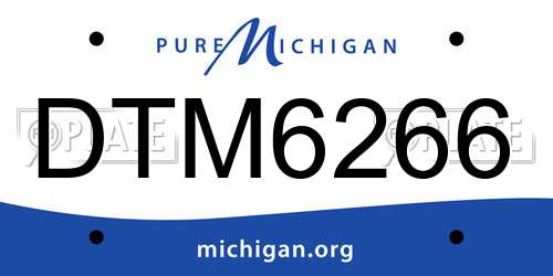 DTM6266 Michigan License Plate