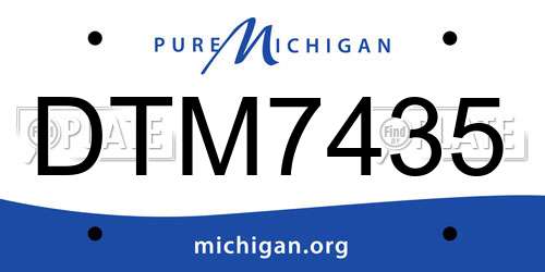 DTM7435 Michigan License Plate