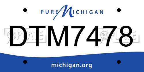 DTM7478 Michigan License Plate