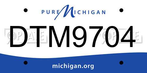 DTM9704 Michigan License Plate