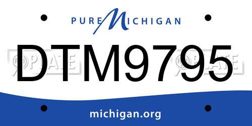DTM9795 Michigan License Plate