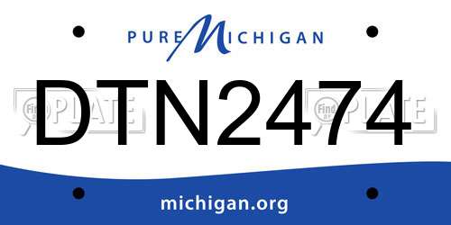 DTN2474 Michigan License Plate