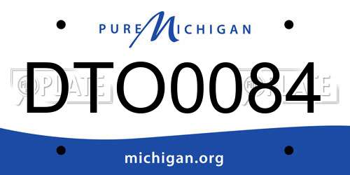 DTO0084 Michigan License Plate