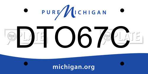 DTO67C Michigan License Plate