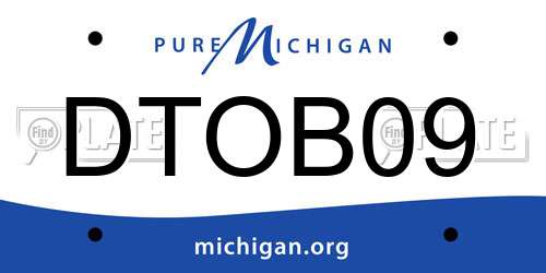 DTOB09 Michigan License Plate