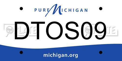 DTOS09 Michigan License Plate