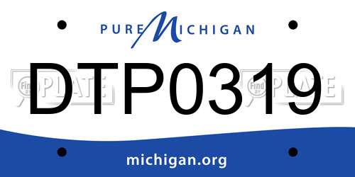 DTP0319 Michigan License Plate