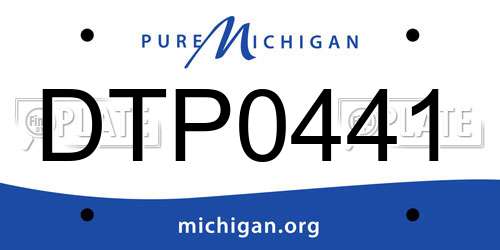DTP0441 Michigan License Plate