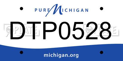DTP0528 Michigan License Plate