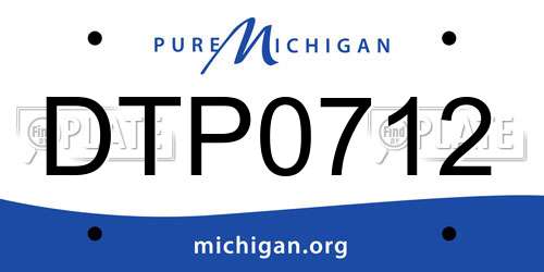 DTP0712 Michigan License Plate