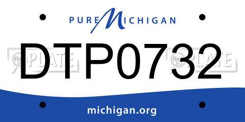 DTP0732 Michigan License Plate